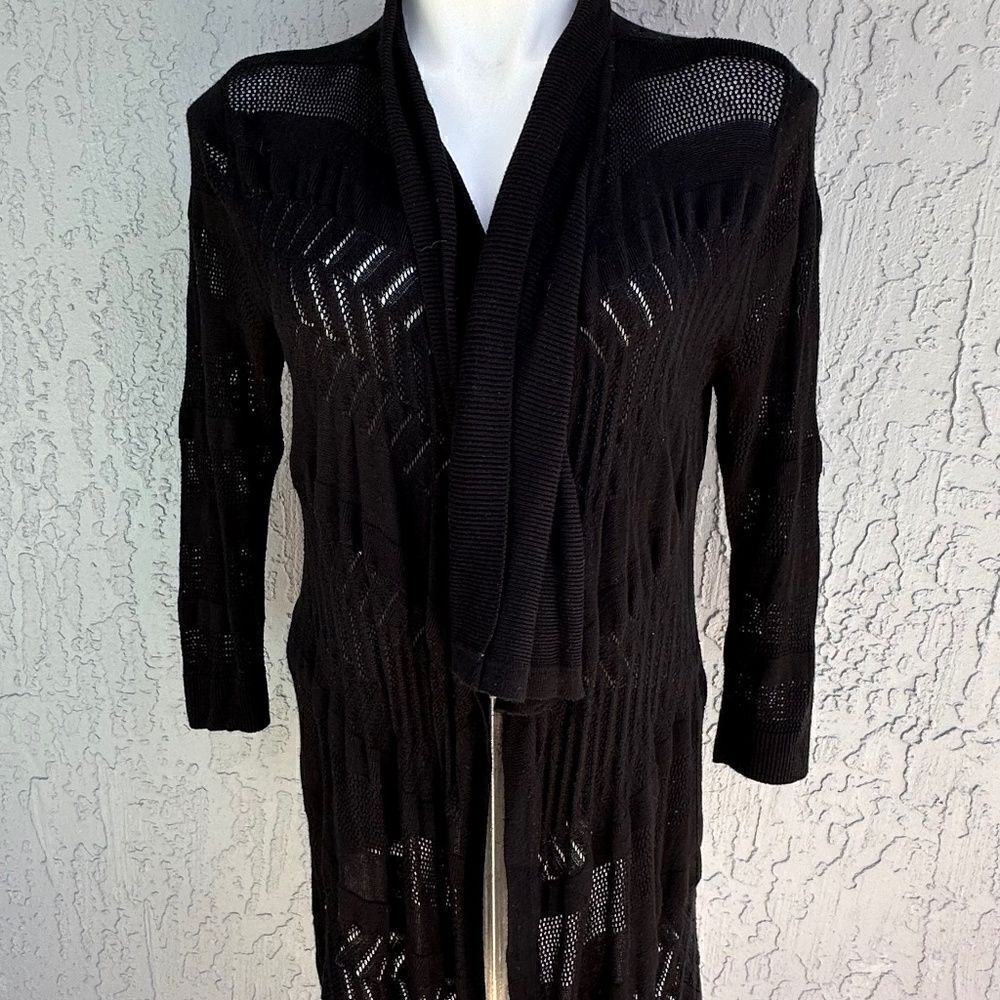 White House Black Market Open Cardigan Black S EUC
